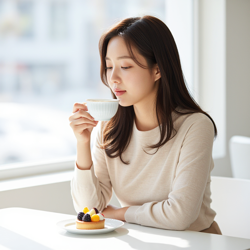 여유로운 오후의 티타임