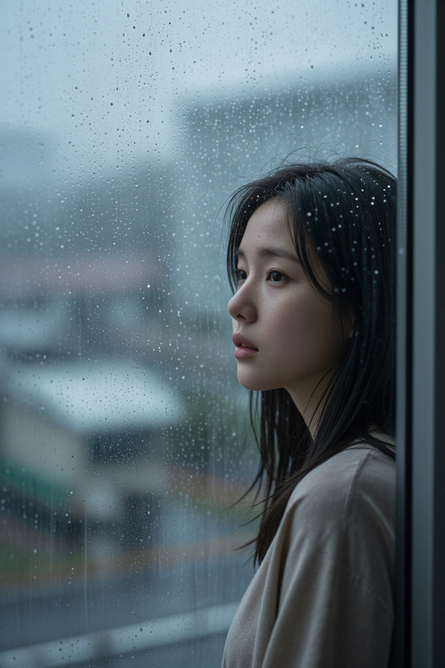 비 오는 창가