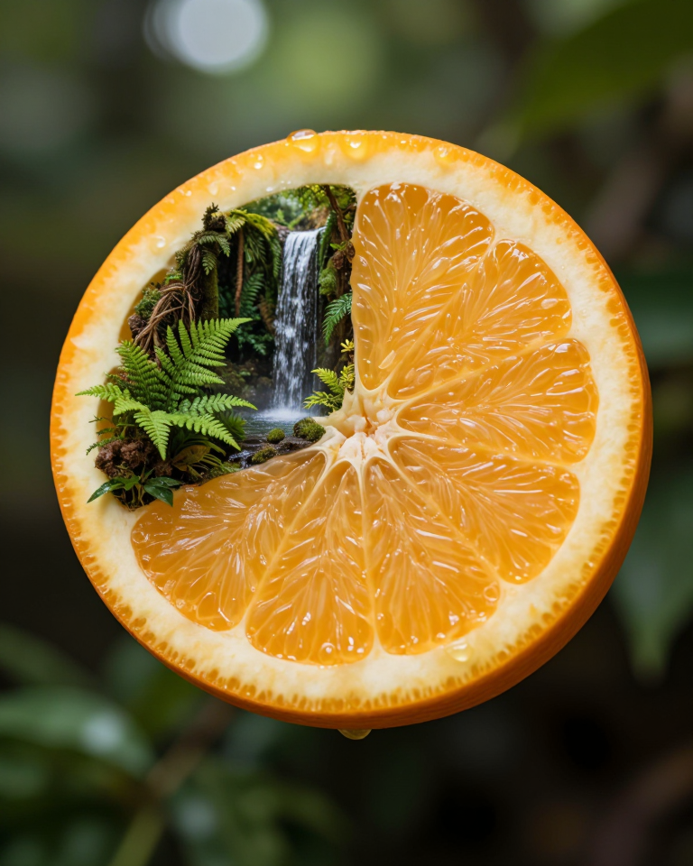 오렌지 속의 작은 숲