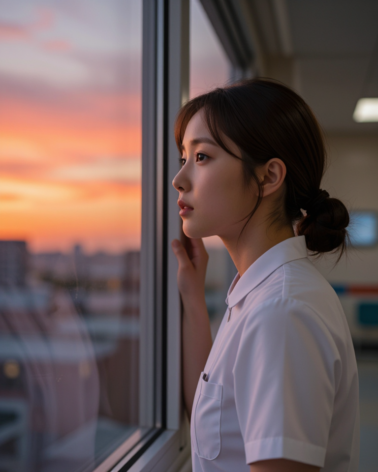 노을빛 아래의 휴식